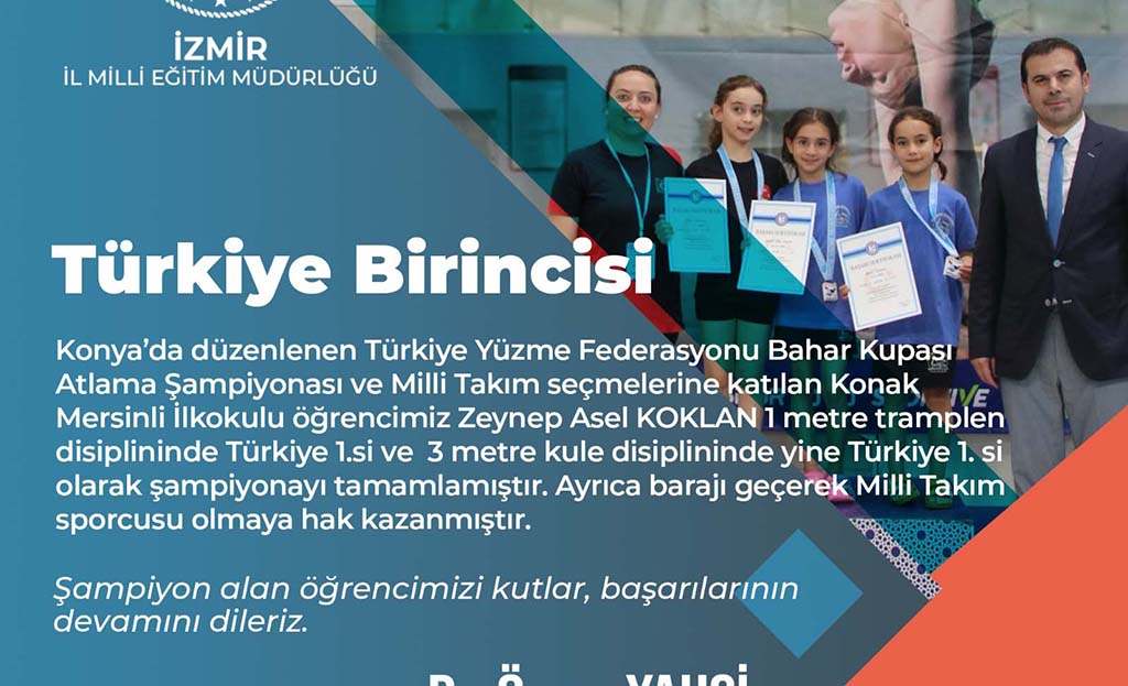 İzmirli öğrenci Türkiye Şampiyonu olarak, Milli Takıma seçildi